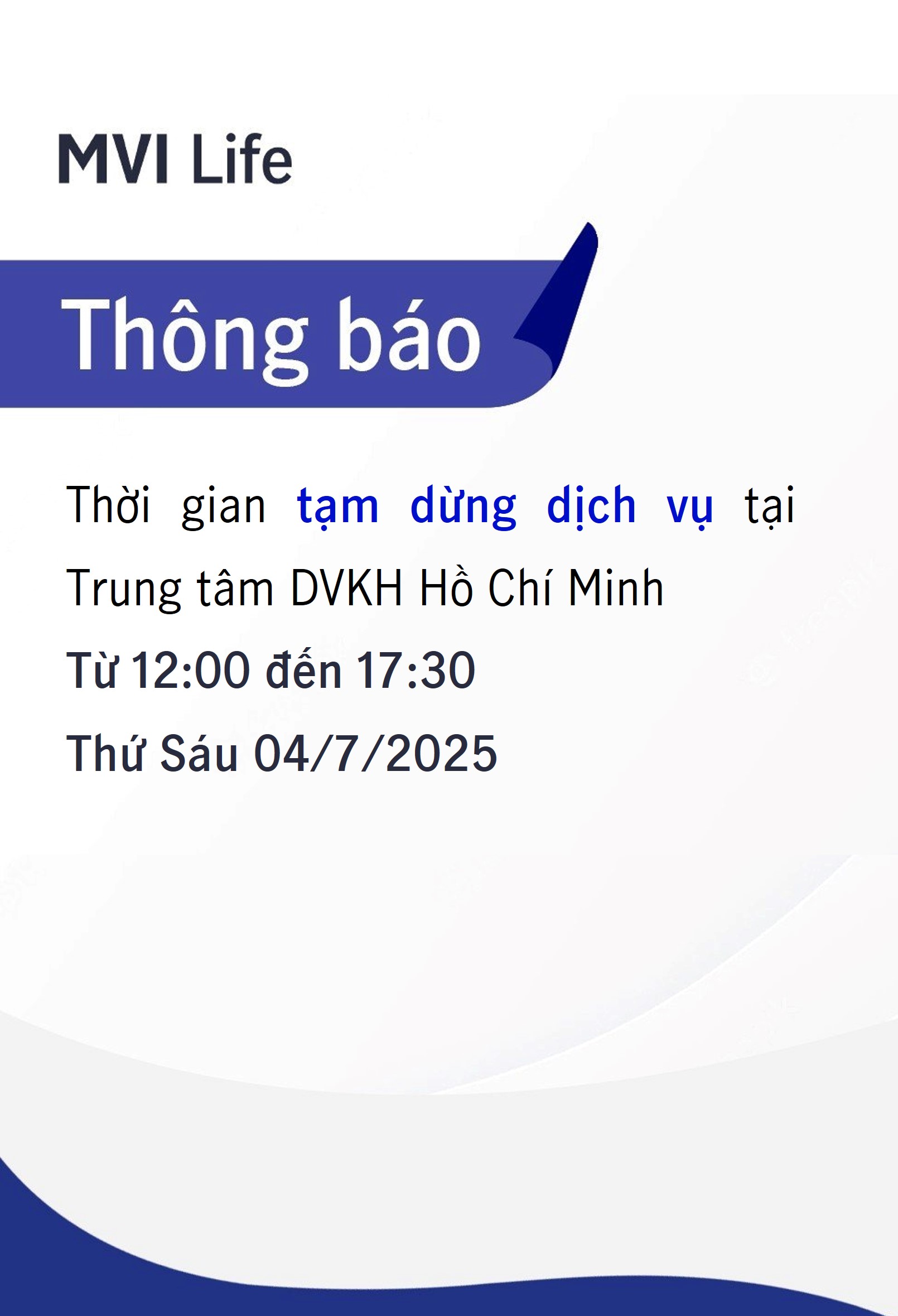 MVI Life ngừng giao dịch tiền mặt từ 16/6/2025